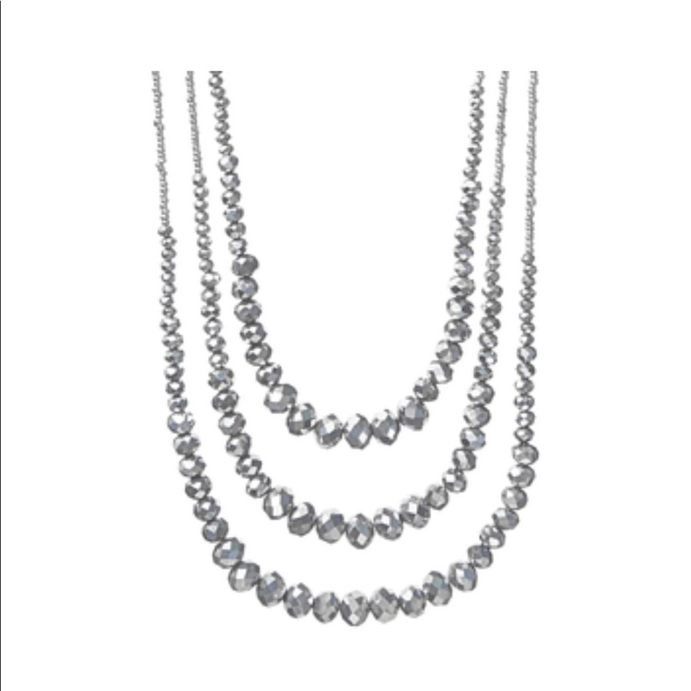 Kaya crystal layered statement necklace.